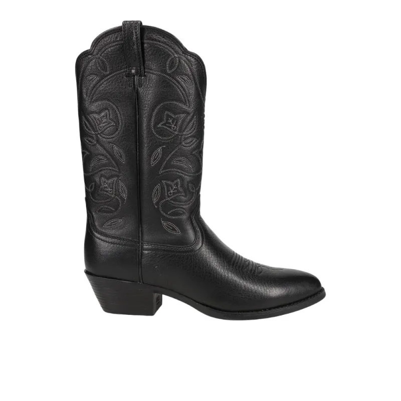 Heritage Embroidered Round Toe Pull On Cowboy Boots sold by Shoebacca