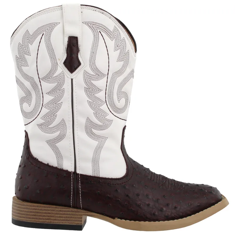 Bumps Ostrich Square Toe Cowboy Boots sold by Shoebacca