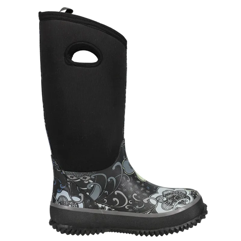 Barnyard 12 Inch Floral Round Toe Rain Boots sold by Shoebacca