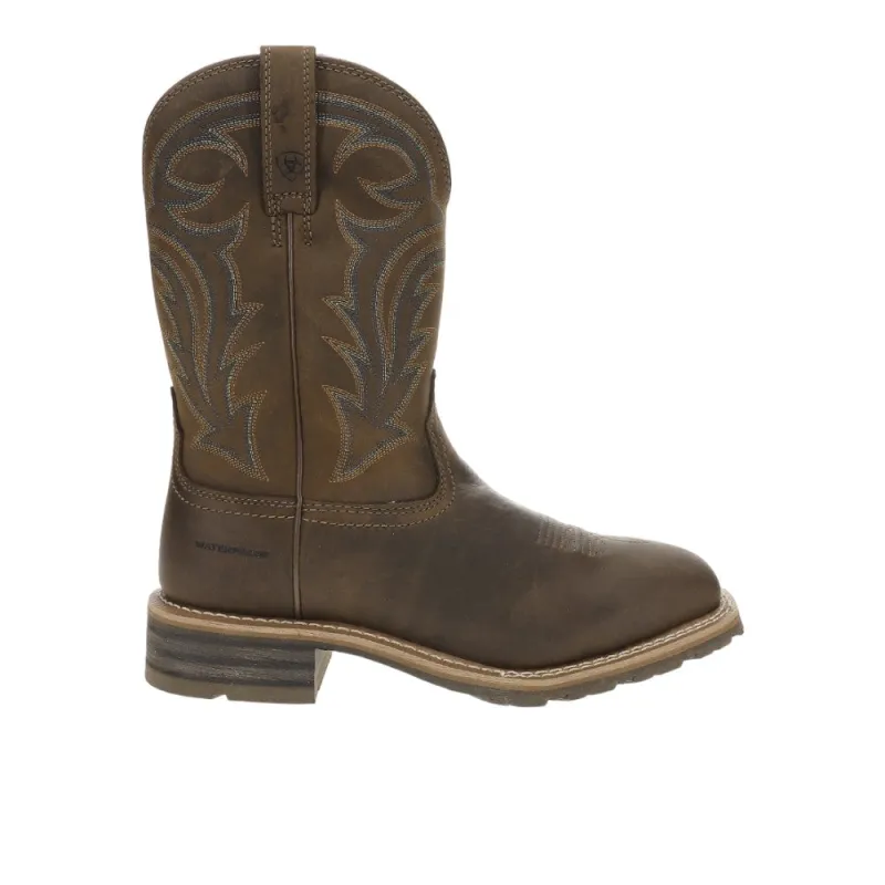 Hybrid Ranchero Embroidered Square Toe Pull On Cowboy Boots made by Ariat