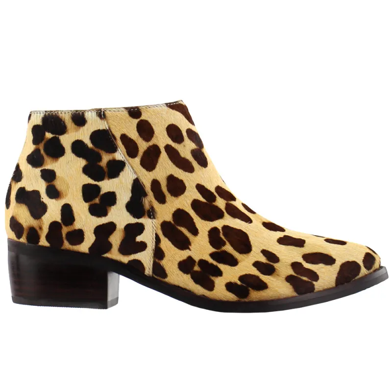 Billie Cheetah Round Toe Zippered Booties sold by Shoebacca