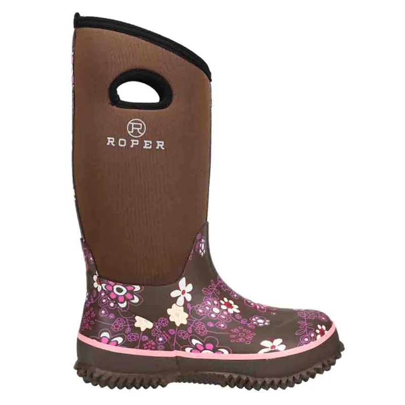 Barnyard 12 Inch Floral Round Toe Rain Boots sold by Shoebacca