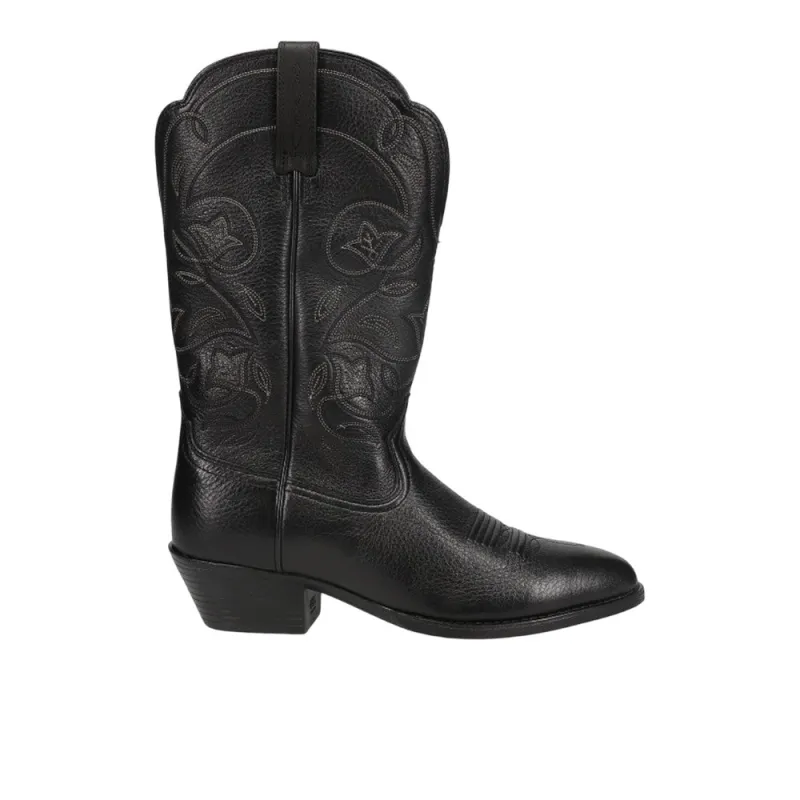 Heritage Embroidered Round Toe Pull On Cowboy Boots sold by Shoebacca