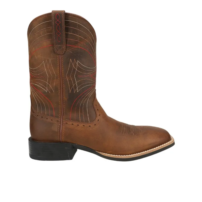 Sport Wide Embroidered Square Toe Pull On Cowboy Boots sold by Shoebacca