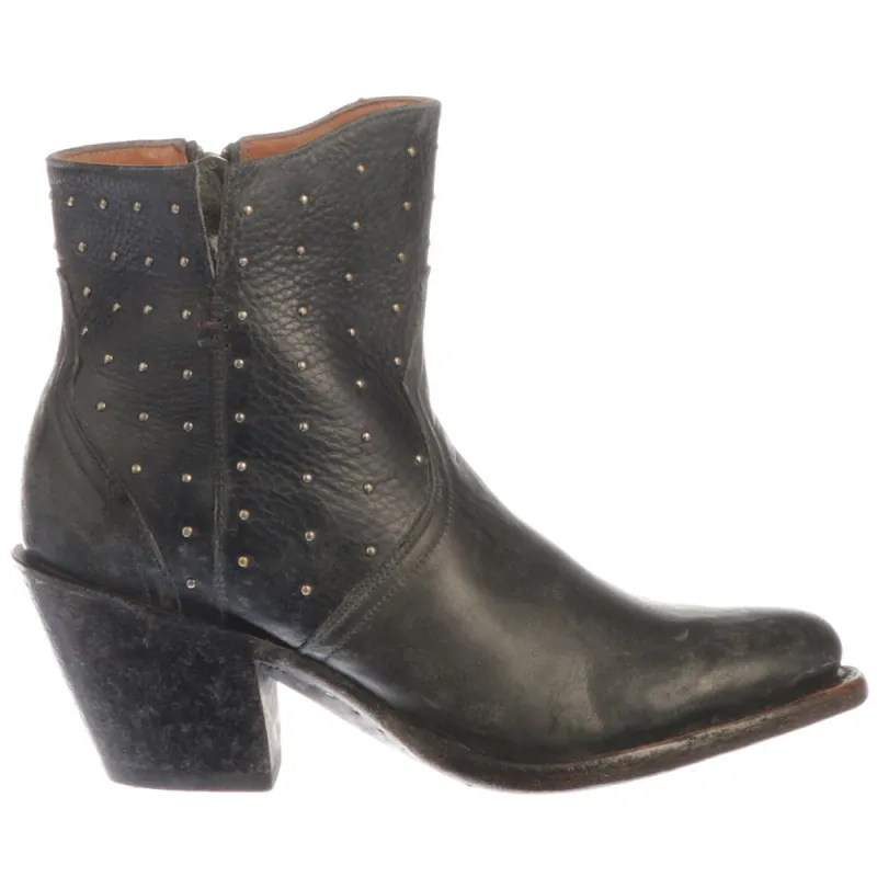 Harley Cowhide Studded Round Toe Cowboy Booties sold by Shoebacca