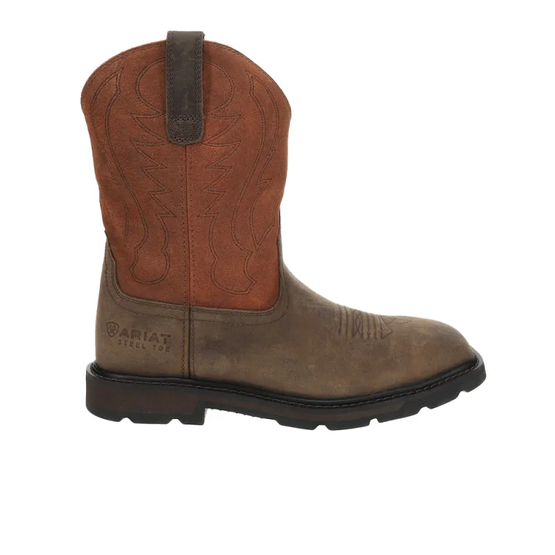 Groundbreaker 10 inch Embroidered Slip Resistant Wide Steel Toe Work Boots sold by Shoebacca