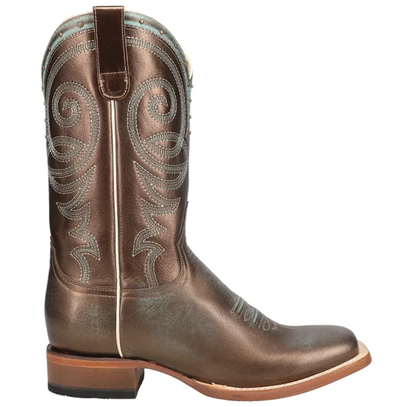 Katie Katch Metallic Square Toe Cowboy Boots sold by Shoebacca