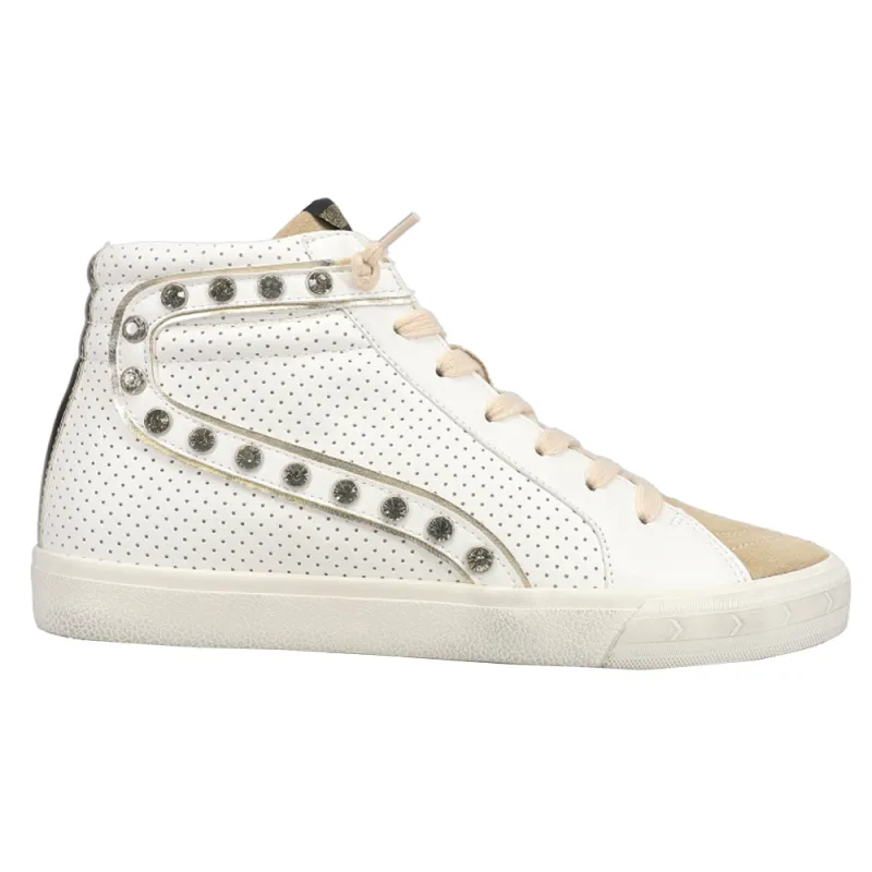 Excel Perforated Studded High Top Slip On Sneakers made by Vintage Havana
