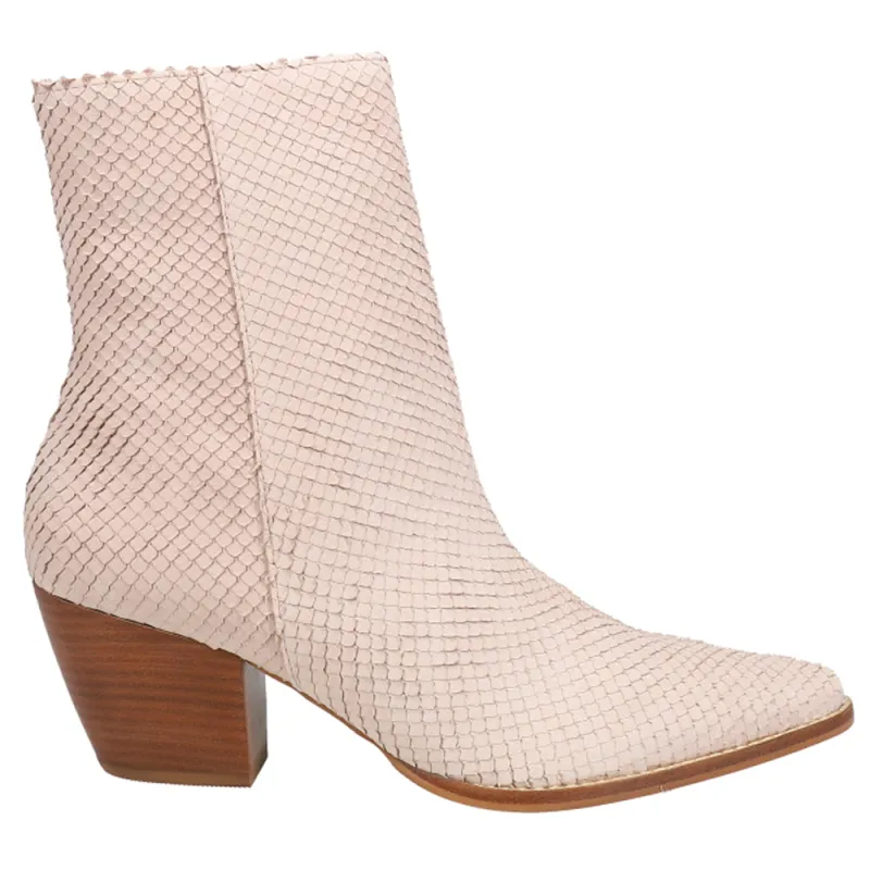 Caty Snake Pointed Toe Zippered Booties sold by Shoebacca