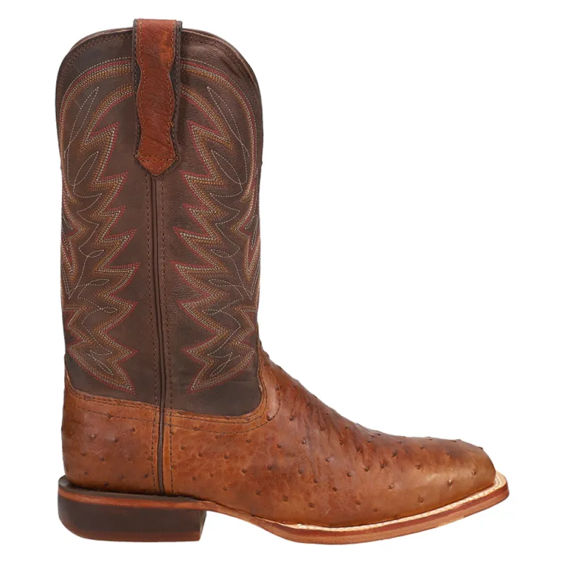 Full Quill Ostrich Embroidered Square Toe Pull On Cowboy Boots made by Durango