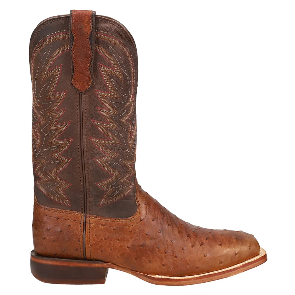 Full Quill Ostrich Embroidered Square Toe Pull On Cowboy Boots sold by Shoebacca