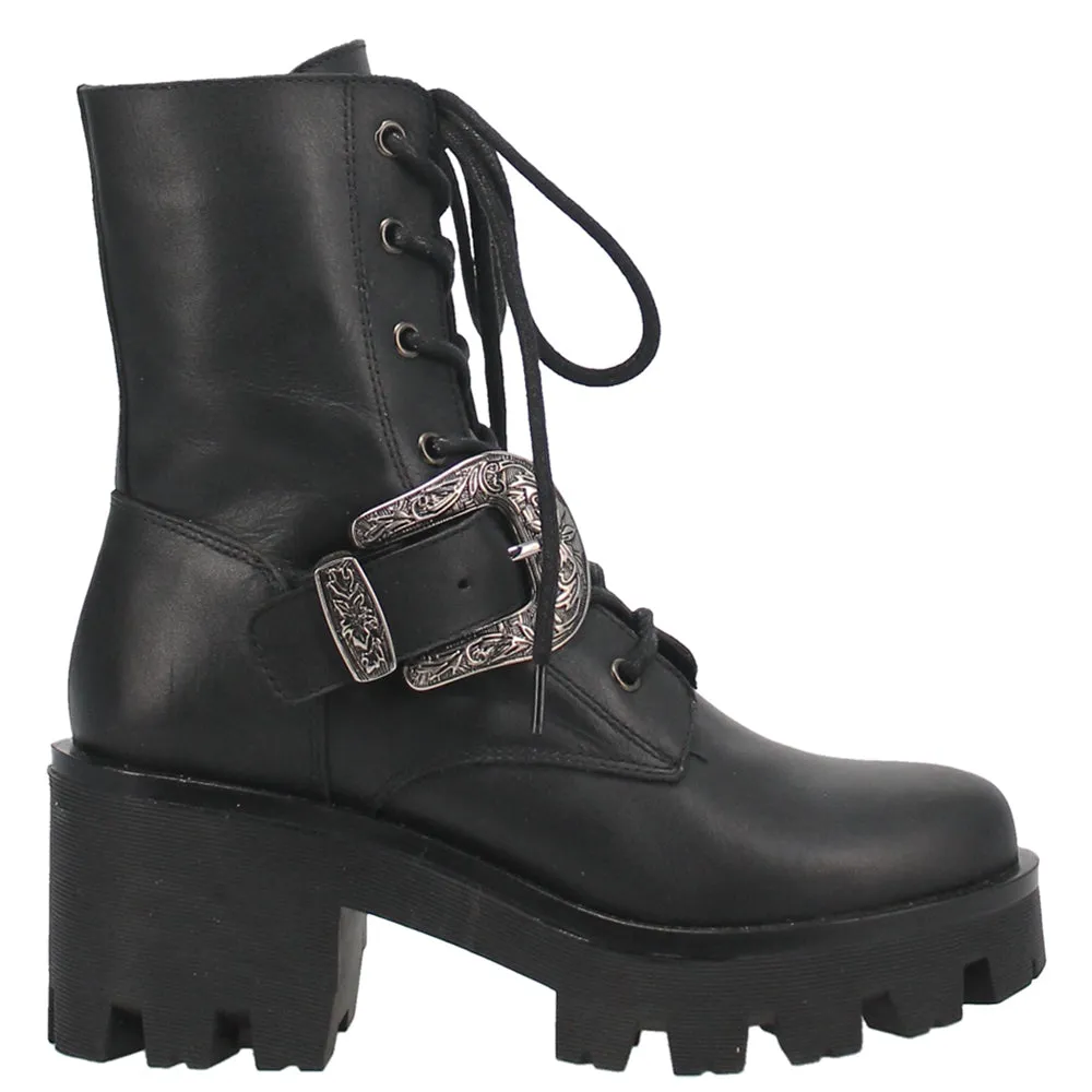 Double Down Round Toe Platform Lace Up Boots sold by Shoebacca
