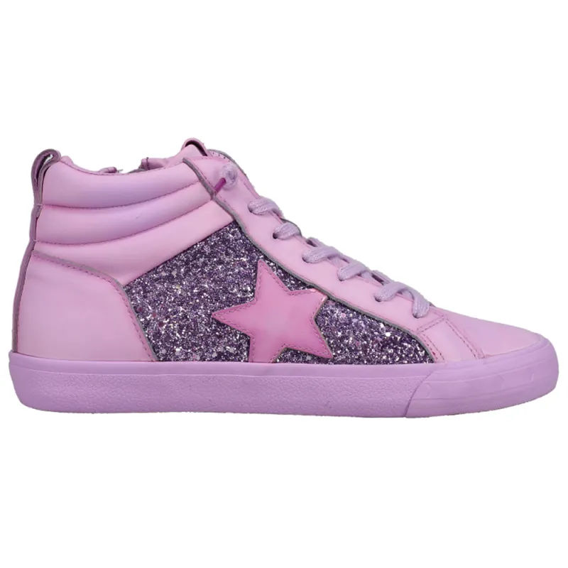 Alexis Glitter High Top Zippered Sneakers made by Vintage Havana