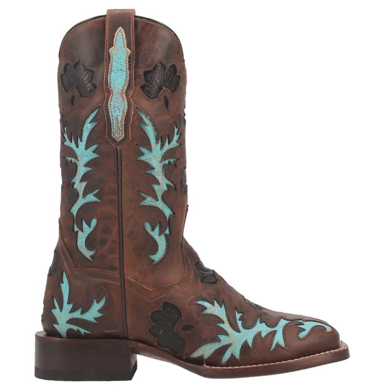 Tamarind Tooled Inlay Square Toe Cowboy Boots made by Shoebacca