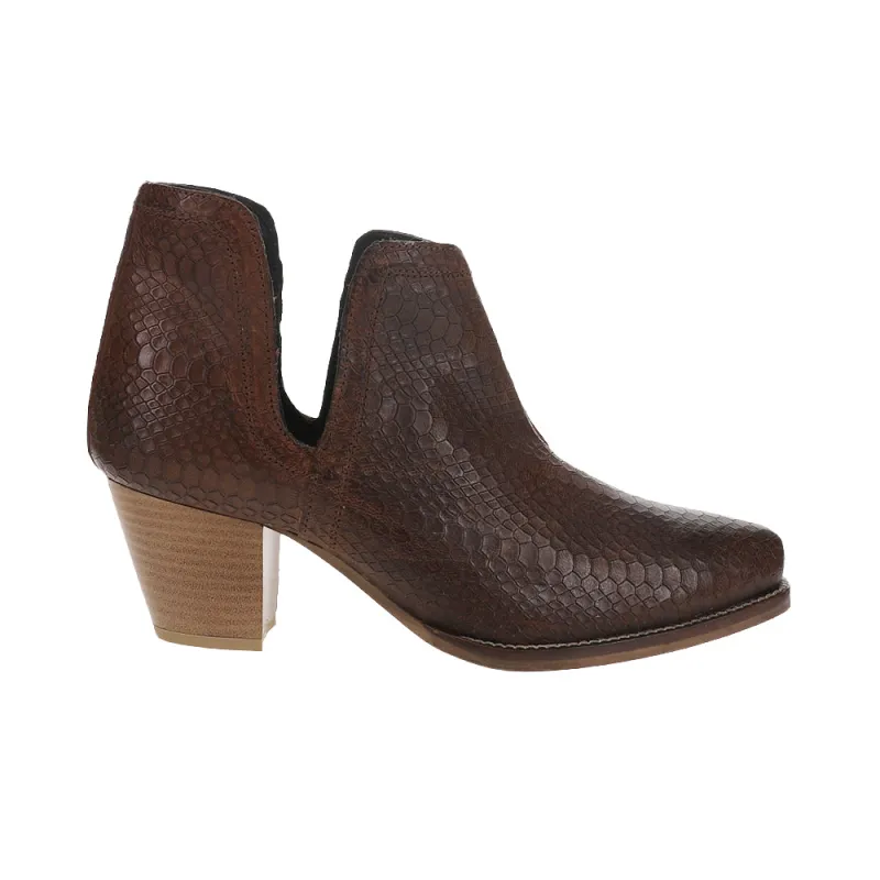 Rowdy Western Snake Print Snip Toe Cowboy Bootie made by Roper