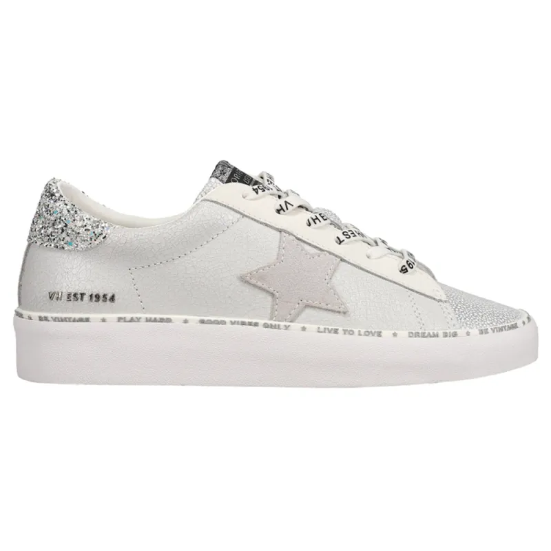 Dalya Glitter Wedge Lace Up Sneakers made by Vintage Havana