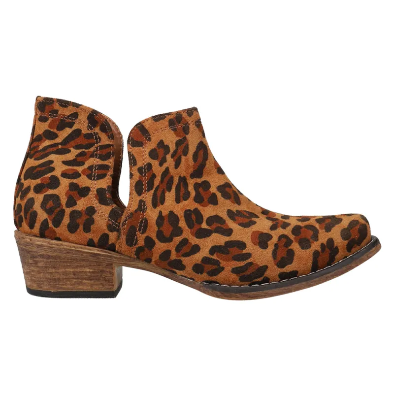 Ava Leopard Snip Toe Cowboy Booties sold by Shoebacca