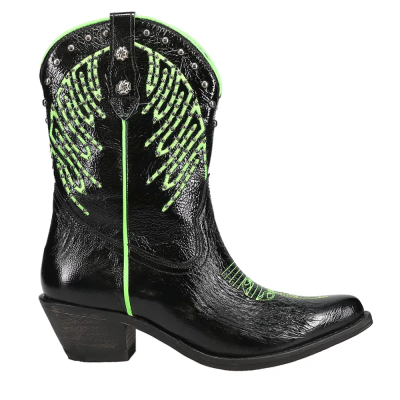 Studded Embroidered Pointed Toe Cowboy Boots made by Shoebacca