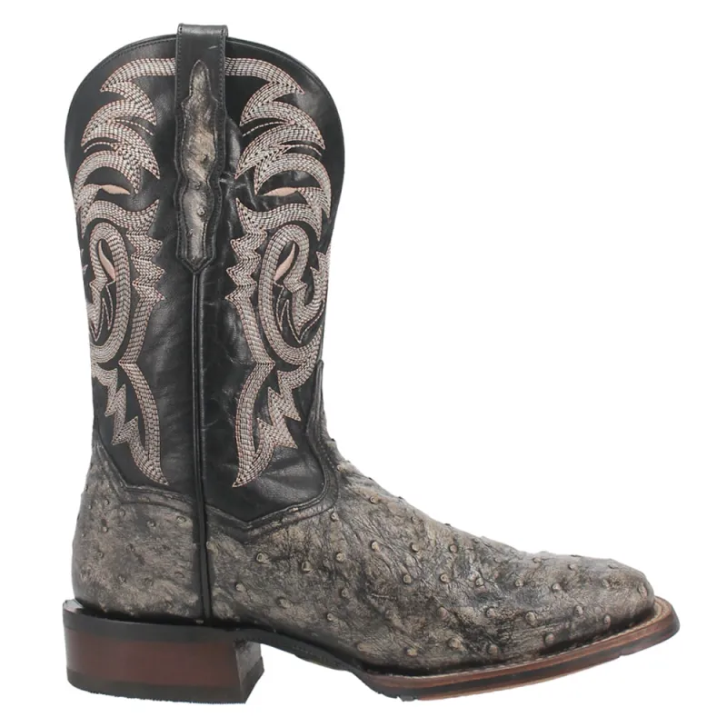 Dillinger Full Quill Ostrich Embroidered Square Toe Cowboy Boot made by Shoebacca