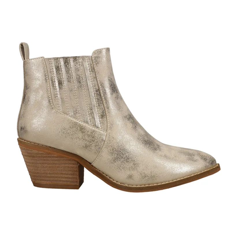 Potion Metallic Round Toe Chelsea Booties made by Corkys