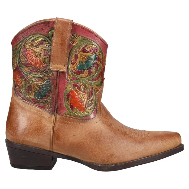 Dusty Embossed Snip Toe Booties made by Roper