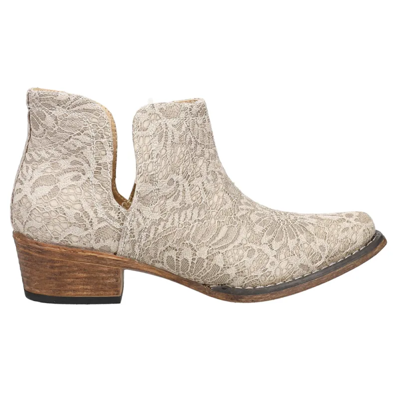 Ava Lace Glitter Snip Toe Cowboy Booties made by Roper