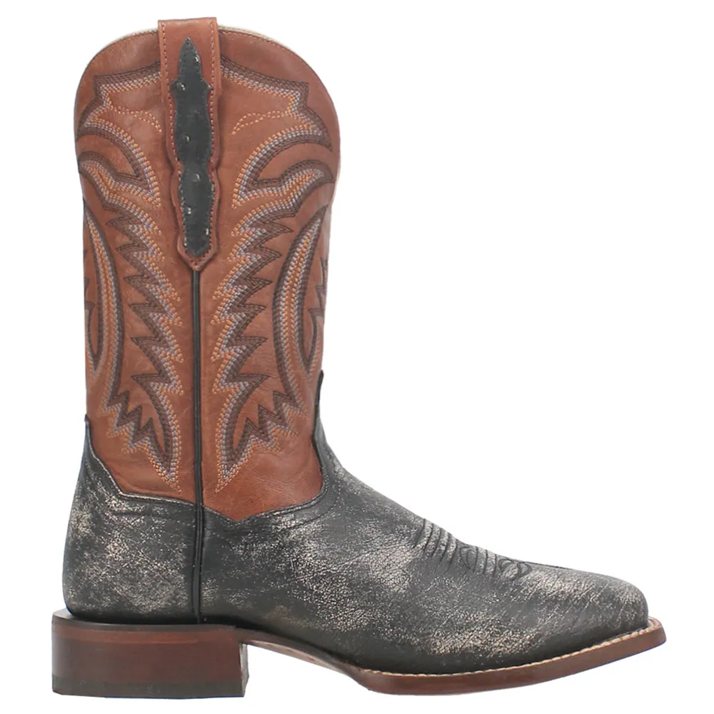 Lester Embroidered Square Toe Pull On Cowboy Boots sold by Shoebacca