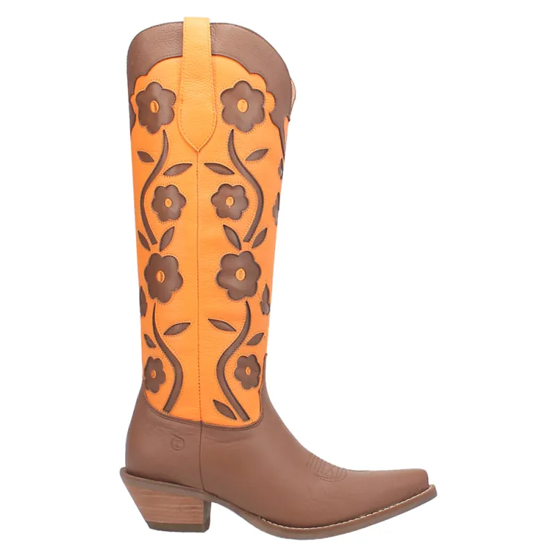 Goodness Gracious Tooled-Inlay Floral Snip Toe Cowboy Boots sold by Shoebacca