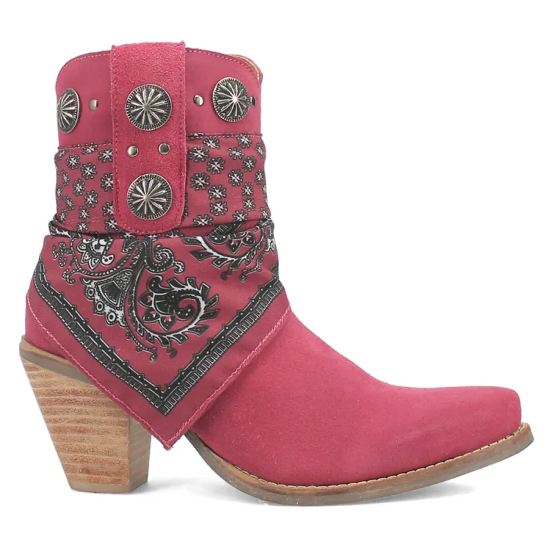 Bandida Paisley Studded Round Toe Zippered Cowboy Booties sold by Shoebacca
