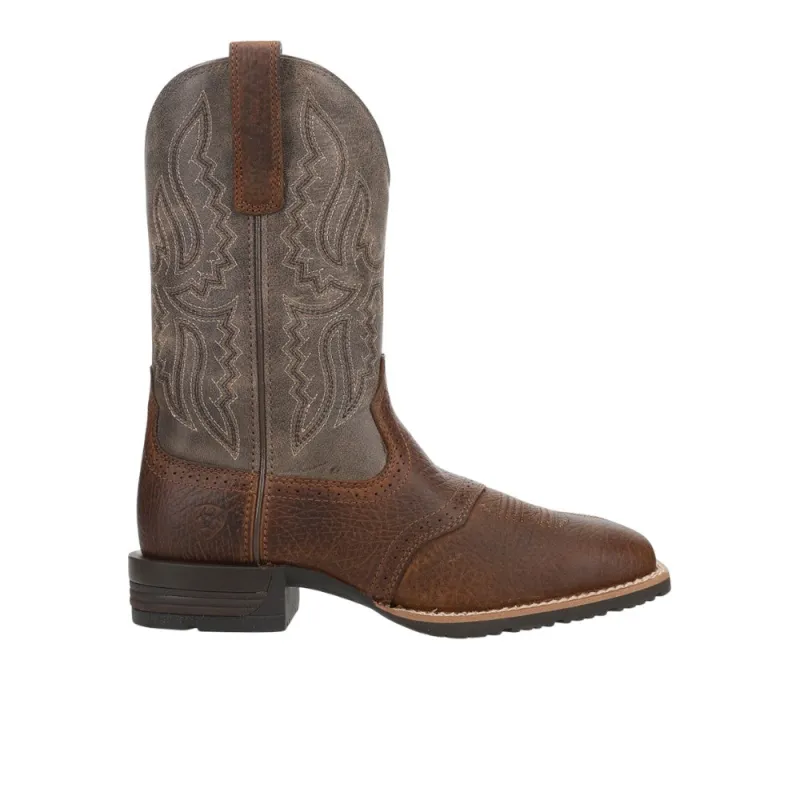 Hybrid Ranchway Embroidered Square Toe Pull On Cowboy Boots made by Ariat