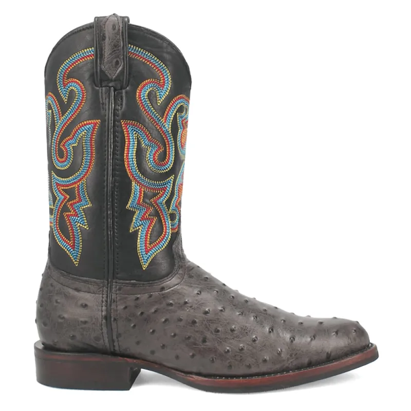 Ranger Leather Ostrich Print Round Toe Cowboy Boots made by dingo