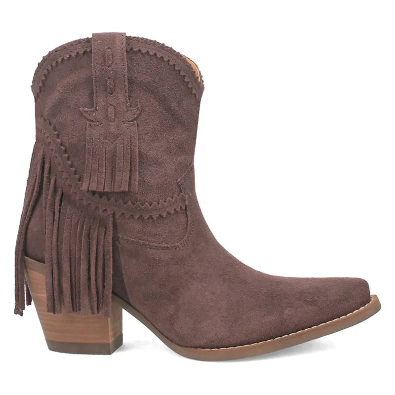 Fandango Fringe Snip Toe Pull On Cowboy Booties sold by Shoebacca