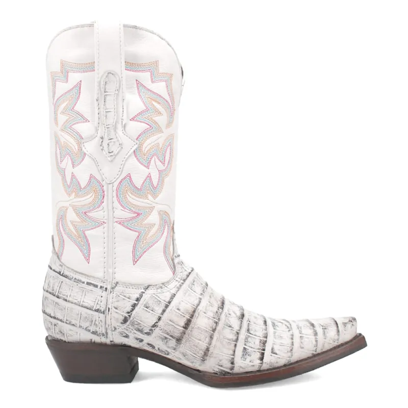 Gator Embroidered Alligator Print Snip Toe Cowboy Boots made by dingo
