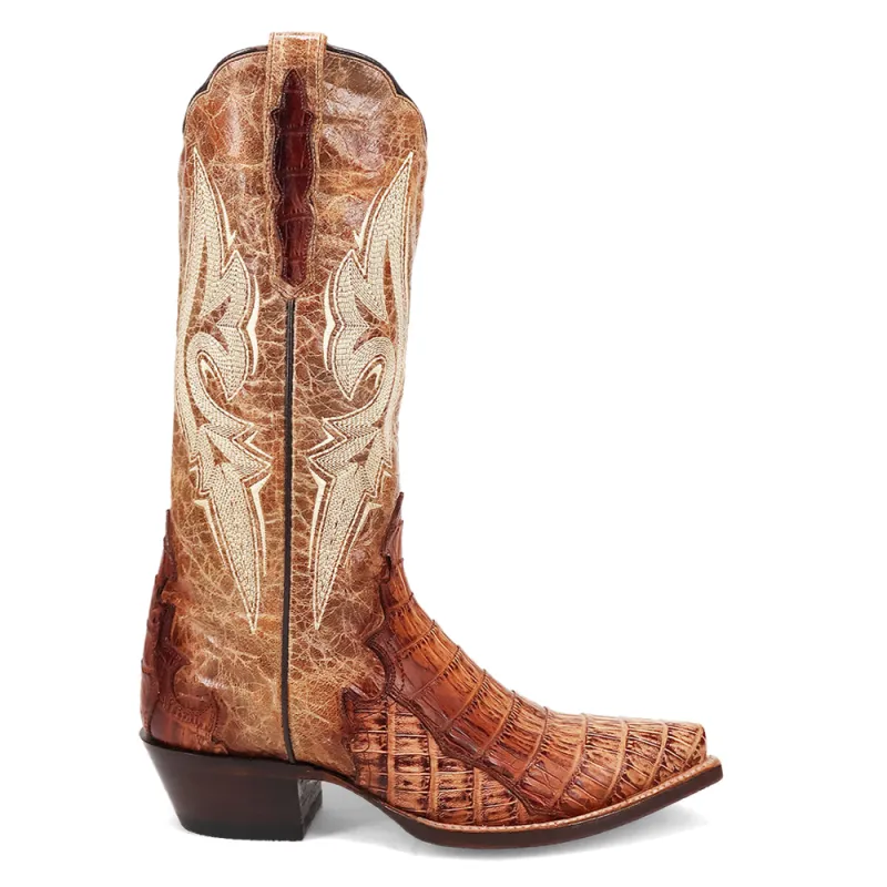 Berkeley Embroidered Caiman Snip Toe Pull On Cowboy Boots made by Shoebacca