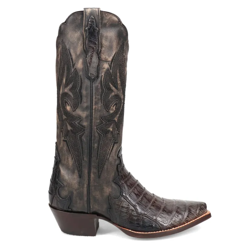 Berkeley Embroidered Caiman Snip Toe Pull On Cowboy Boots made by Shoebacca
