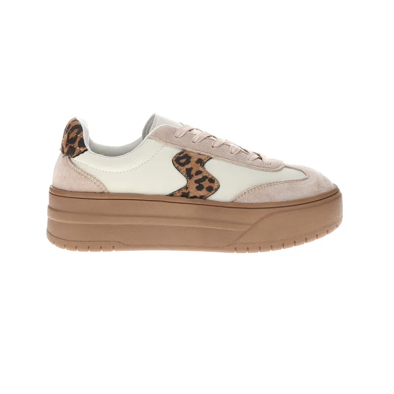 Pop Off Leopard Lace Up Platform Sneakers sold by Shoebacca