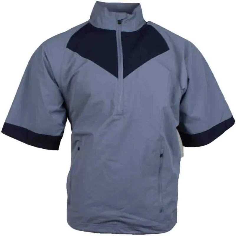 Colorblock Short Sleeve Half-Zip Windbreaker Pullover sold by Shoebacca