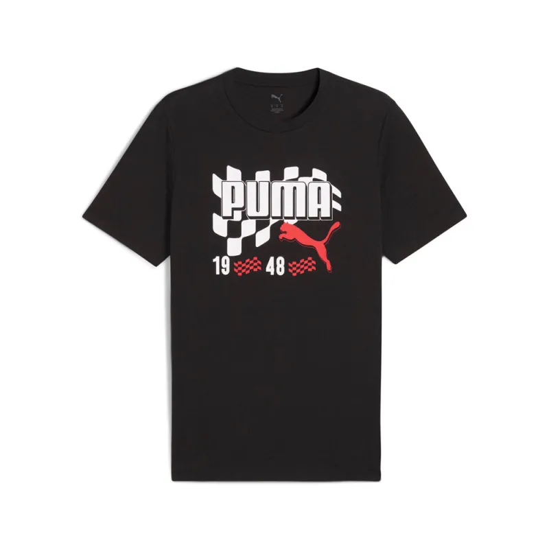 Graphics Moto Flag Graphic Crew Neck Short Sleeve T-Shirt made by Puma