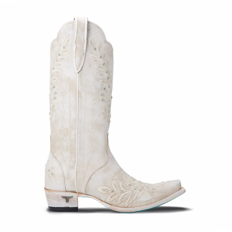 Destiny Embroidered Studded Snip Toe Boot made by Shoebacca