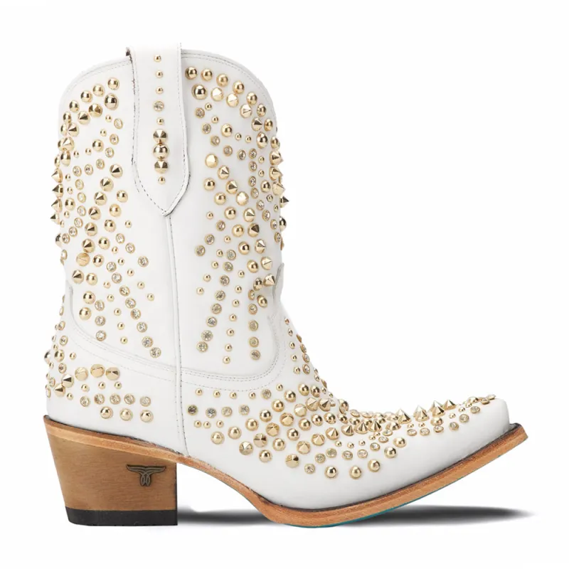 Dolly Studded Snip Toe Cowboy Bootie sold by Shoebacca