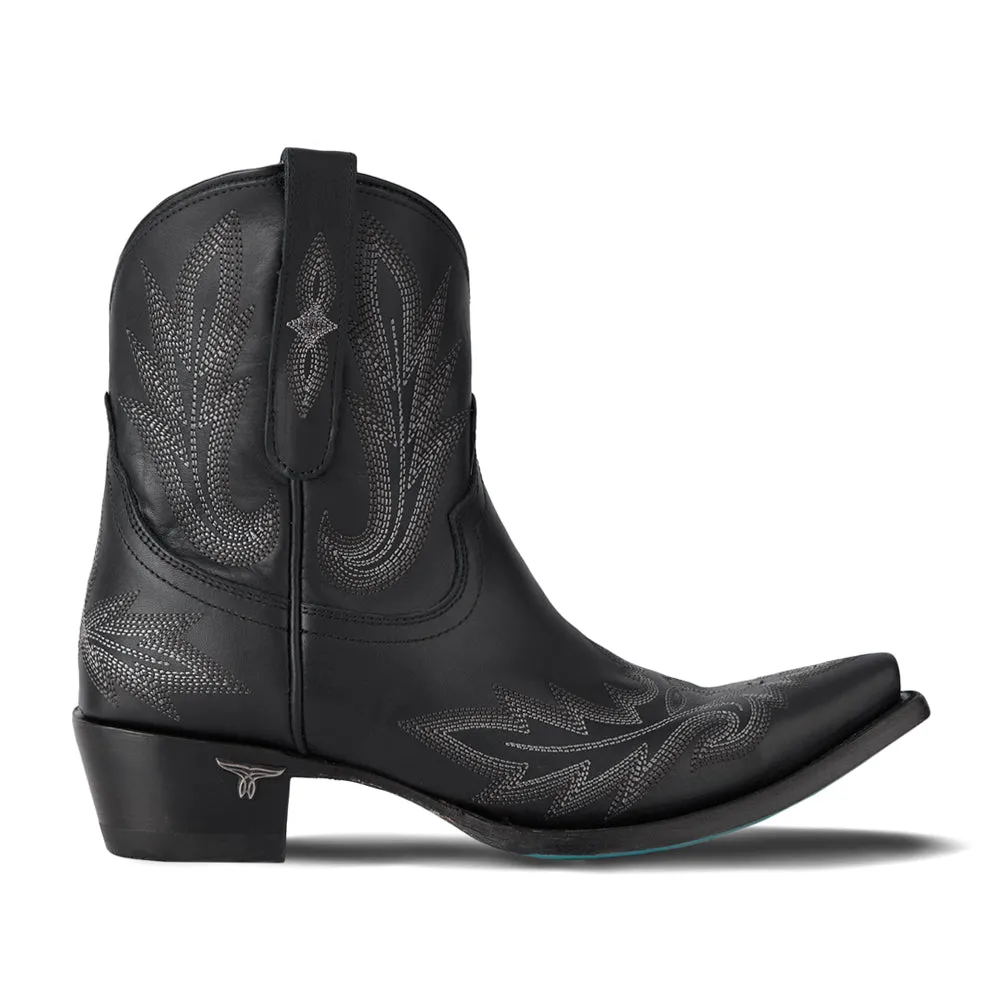 Lexington Embroidered Snip Toe Cowboy Bootie sold by Shoebacca