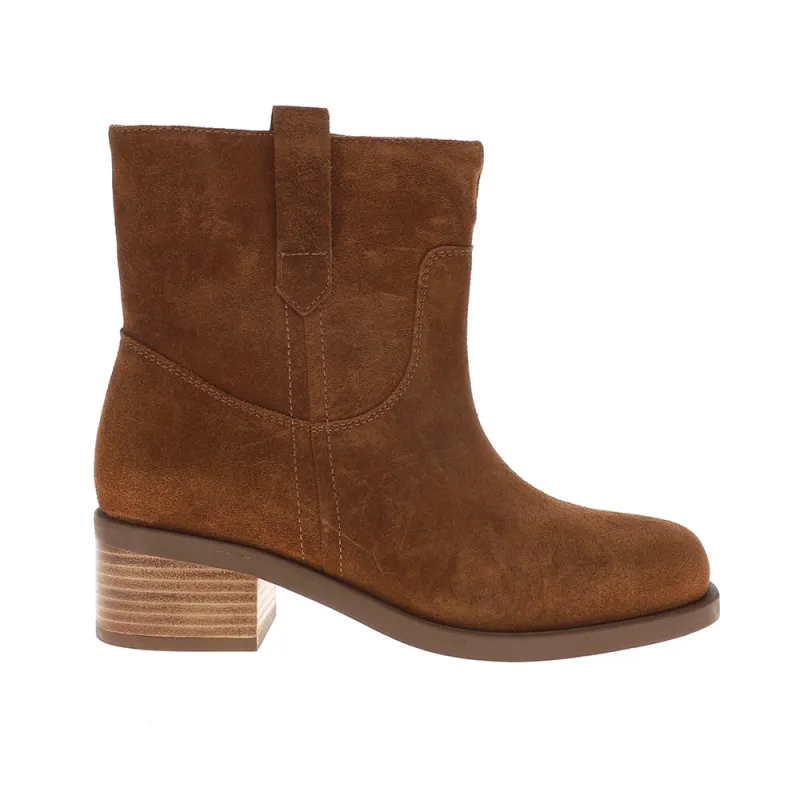 Cozy Suede Round Toe Pull On Booties sold by Shoebacca