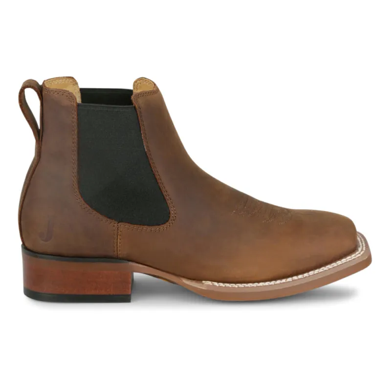 Crazy Buck 6 Inch Square Toe Chelsea Boots made by Justin Boots