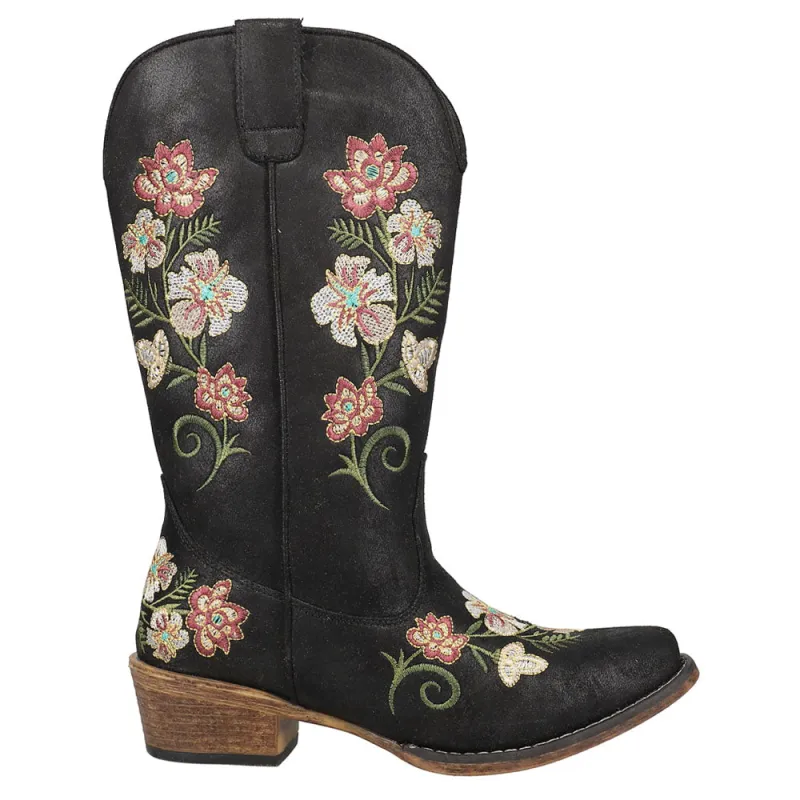 Riley Floral Embroidered Snip Toe Cowboy Boots made by Roper