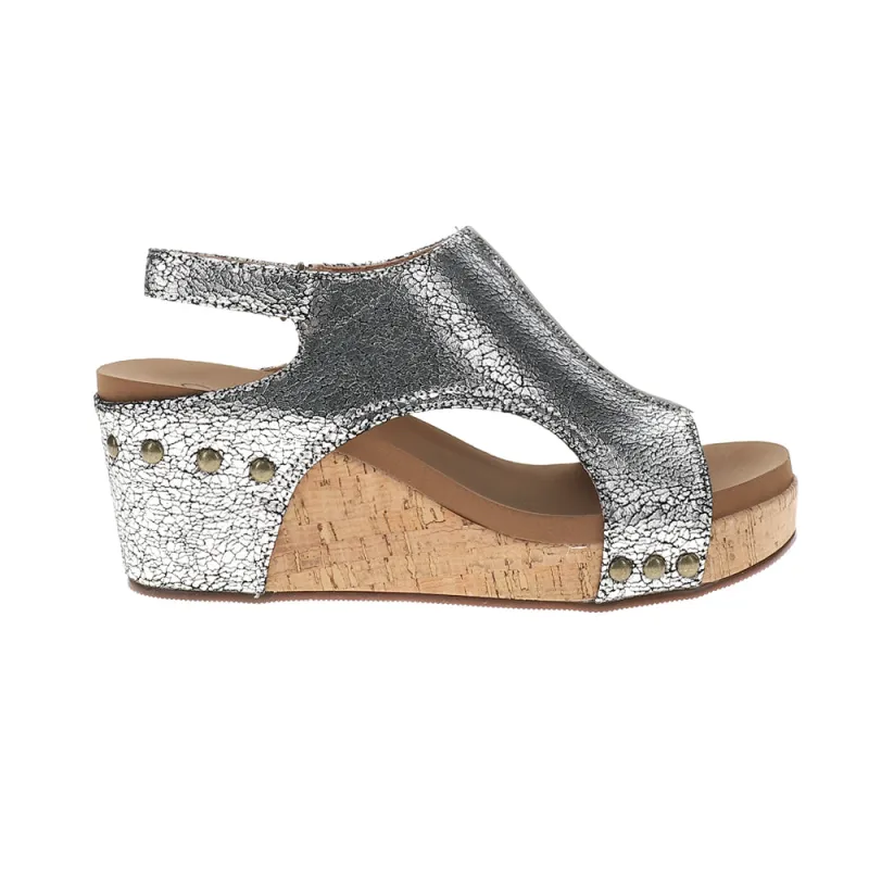 Carley Metallic Studded Slingback Wedge Sandals sold by Shoebacca
