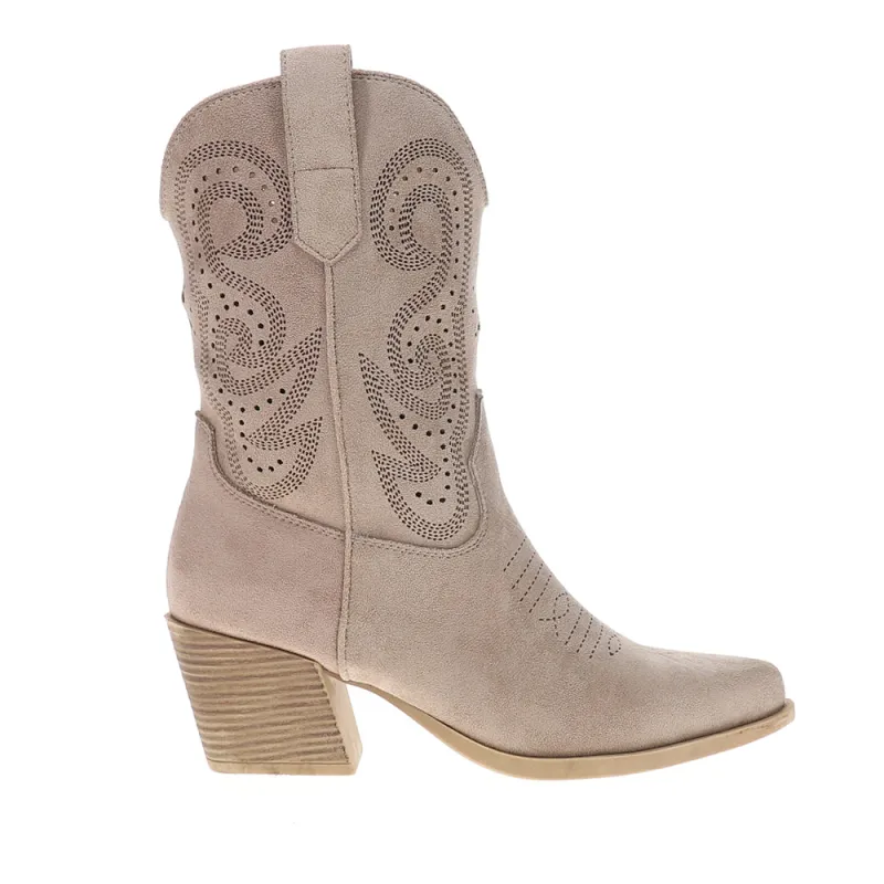 Miranda Embroidered Round Toe Pull On Cowboy Booties made by Roper