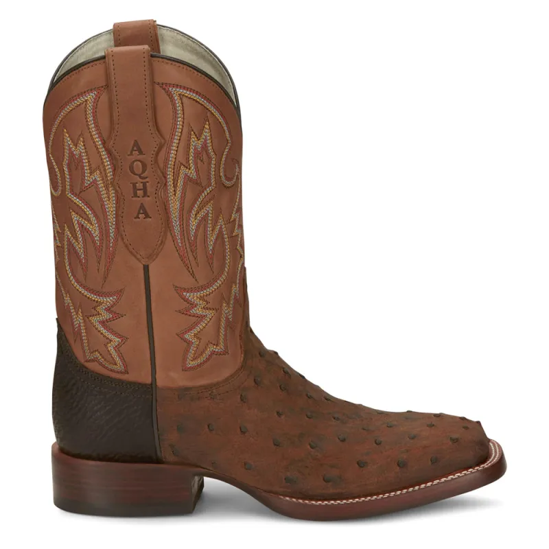 King 11 Inch Full Quill Ostrich Square Toe Cowboy Boots sold by Shoebacca