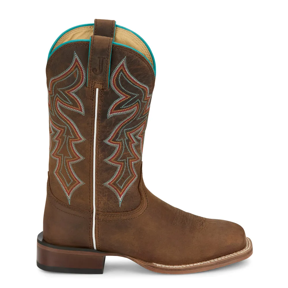 Miss Ellie Embroidered Square Toe Cowboy Boots sold by Shoebacca