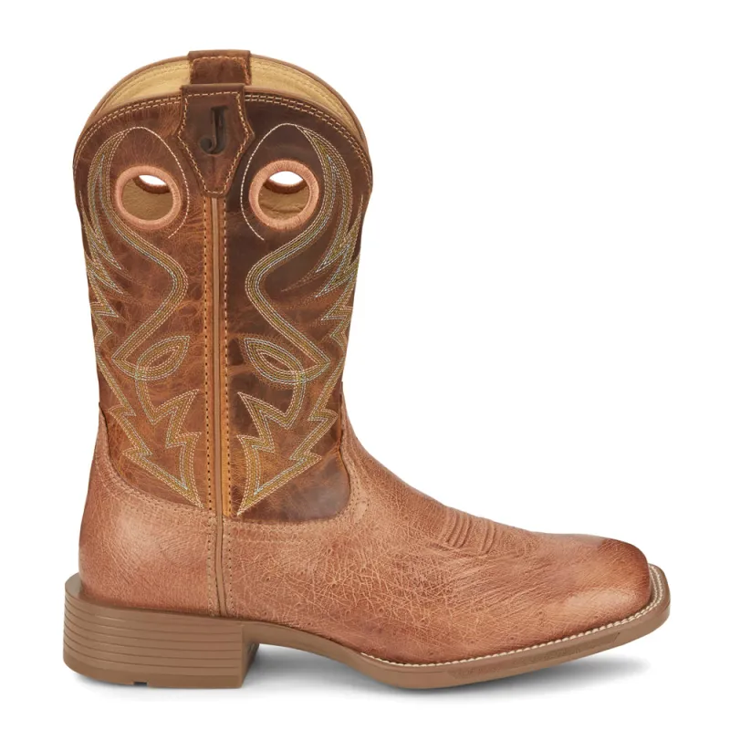 Roswell 11 Inch Embroidered Square Toe Cowboy Boots made by Justin Boots