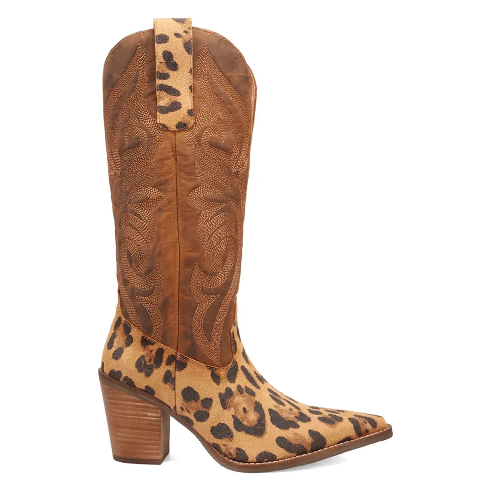 Hensley Leopard Embroidered Snip Toe Cowboy Boots sold by Shoebacca